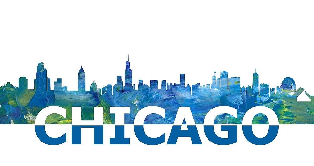 1000x529 Chicago Skyline Silhouette Giant Letters Von Artshop77 American