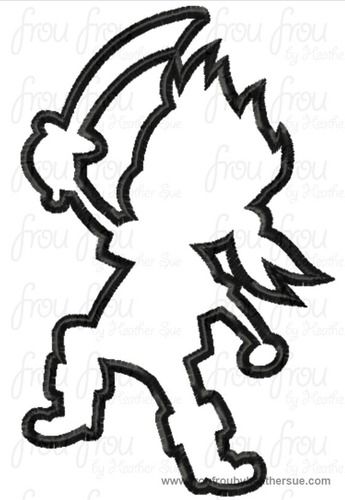 345x500 Jakee Pirate Silhouette Machine Applique Embroidery Design