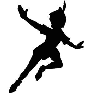 300x300 Peter Pan Flying Silhouette 12.25x15 Vinyl Decal Wall Art Cu