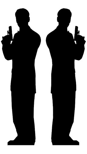 285x500 Pack 2 Secret Agent Man Silhouette James Bond Cutout Partyrama