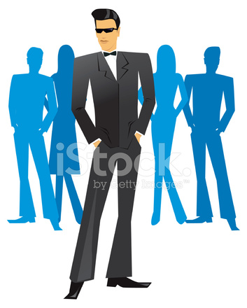 353x440 James Bond Tuxedo Man Clipart Vector Stock Vector