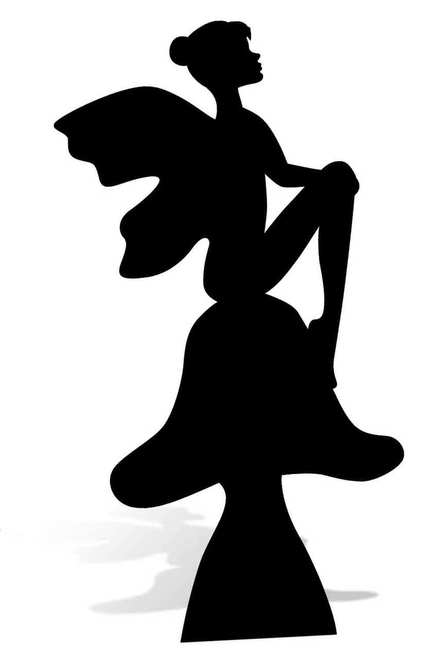 431x659 Fairy On A Toadstool Silhouette Cardboard Cutout Standee