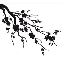 Japanese Cherry Blossom Silhouette at GetDrawings | Free download