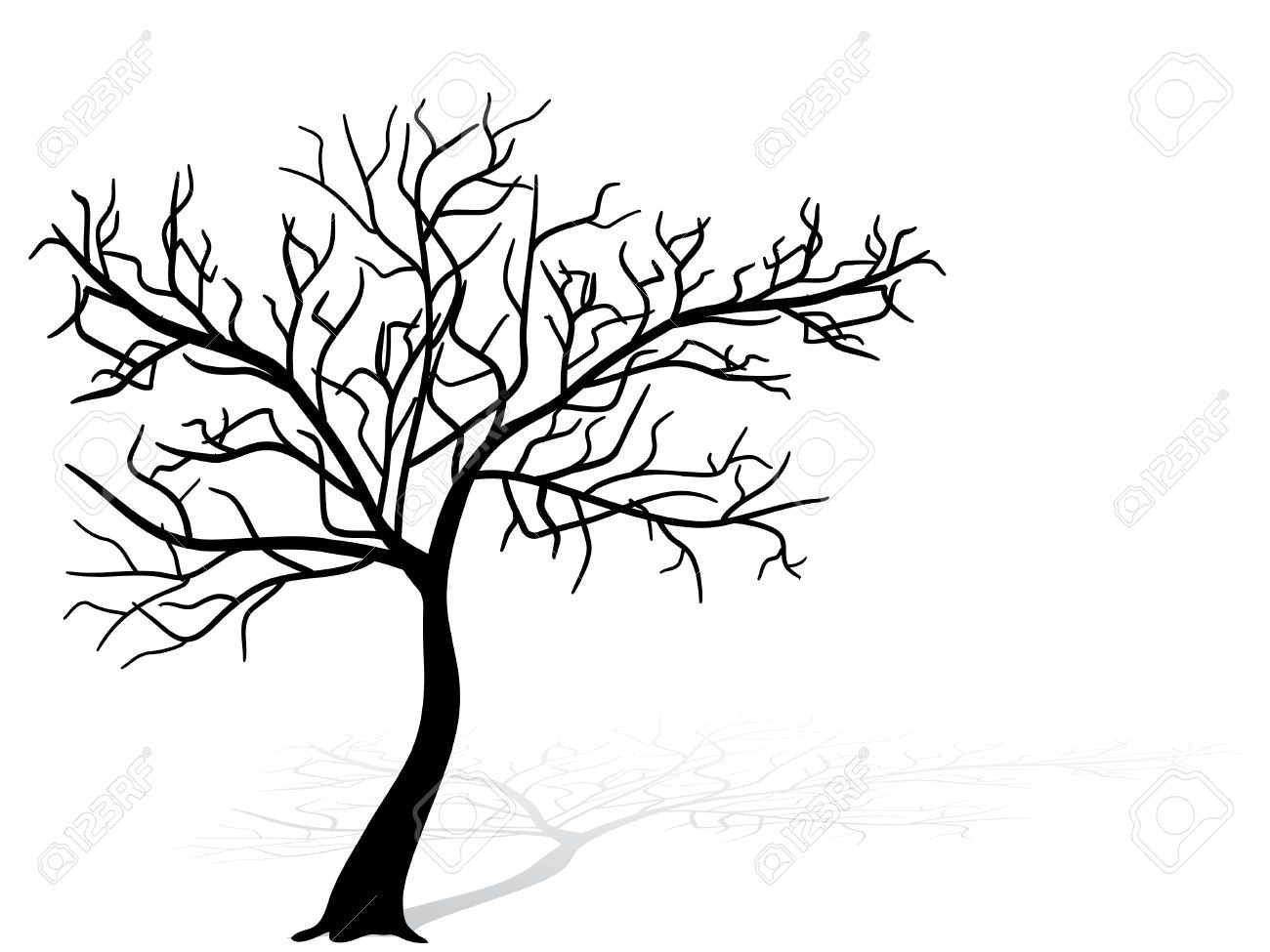 1300x975 Black Tree Silhouette (Tree, Cherry, Blossom) Silhouette