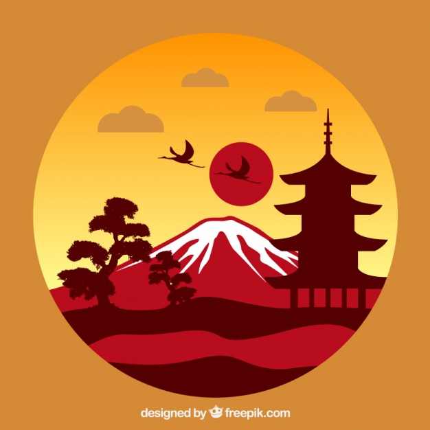 626x626 Japanese Landscape Vector Free Download