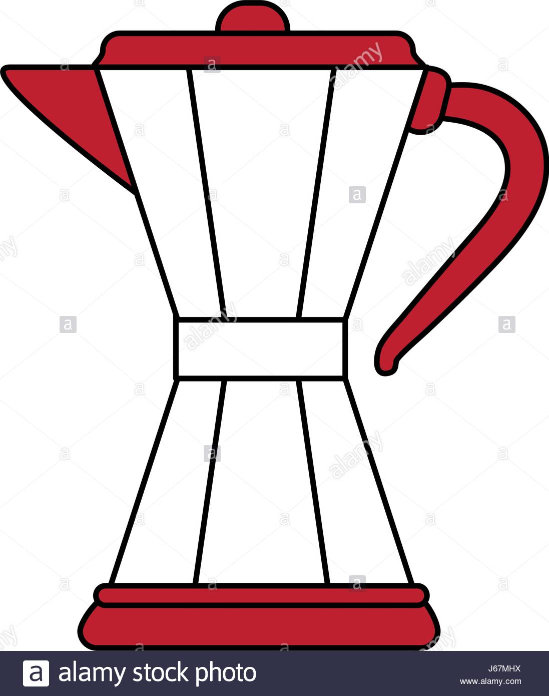 1097x1390 Color Silhouette Image Cartoon Jar Tea Pot For Hot Drinks Stock