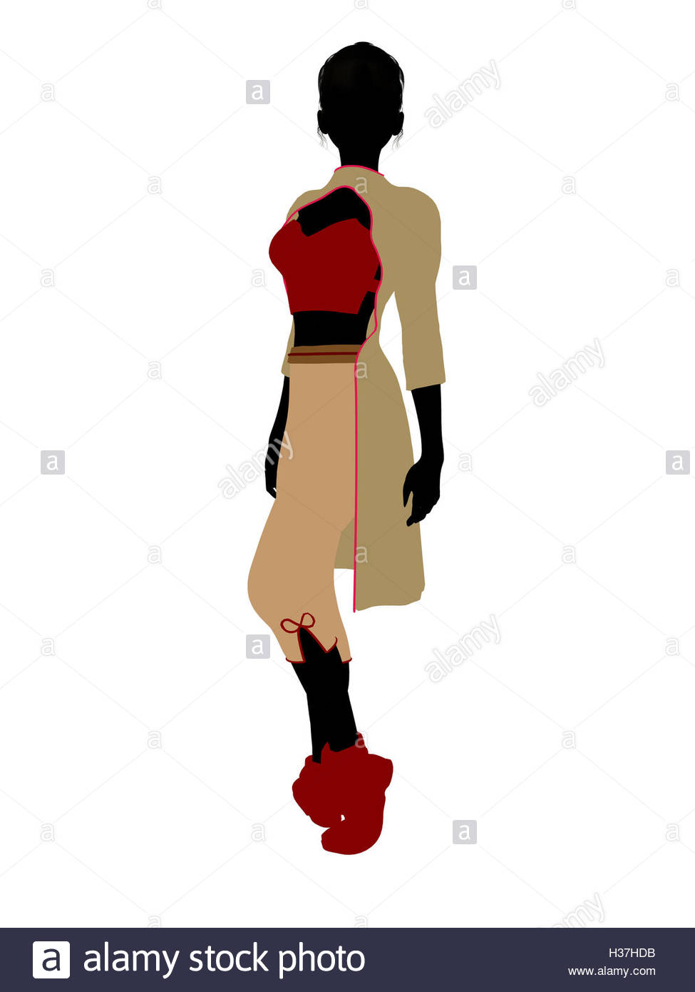 975x1390 Jasmine Silhouette Illustration Stock Photo, Royalty Free Image