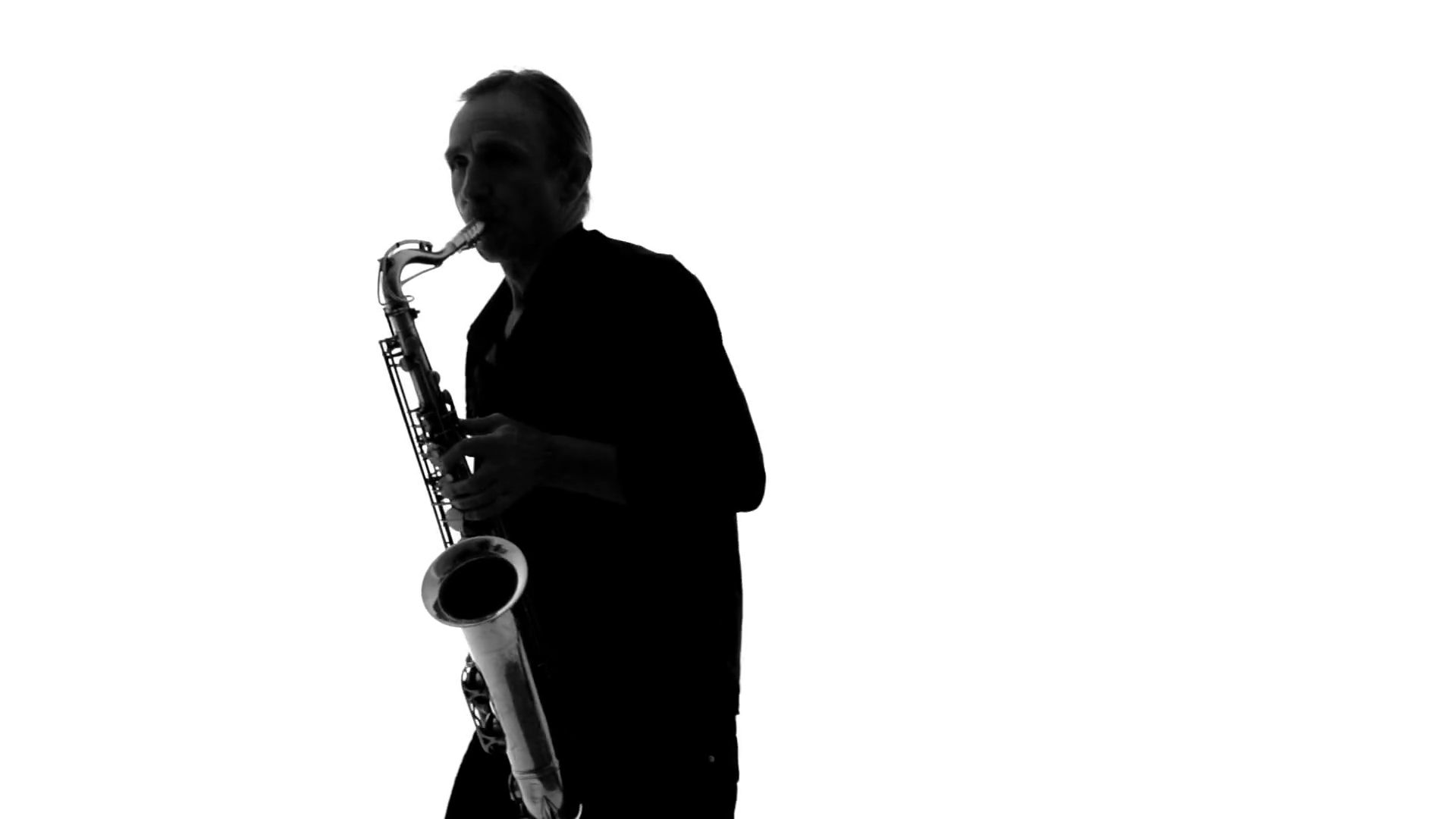 1920x1080 Close Up Of Silhouette Of Musician Playing The Saxophone On