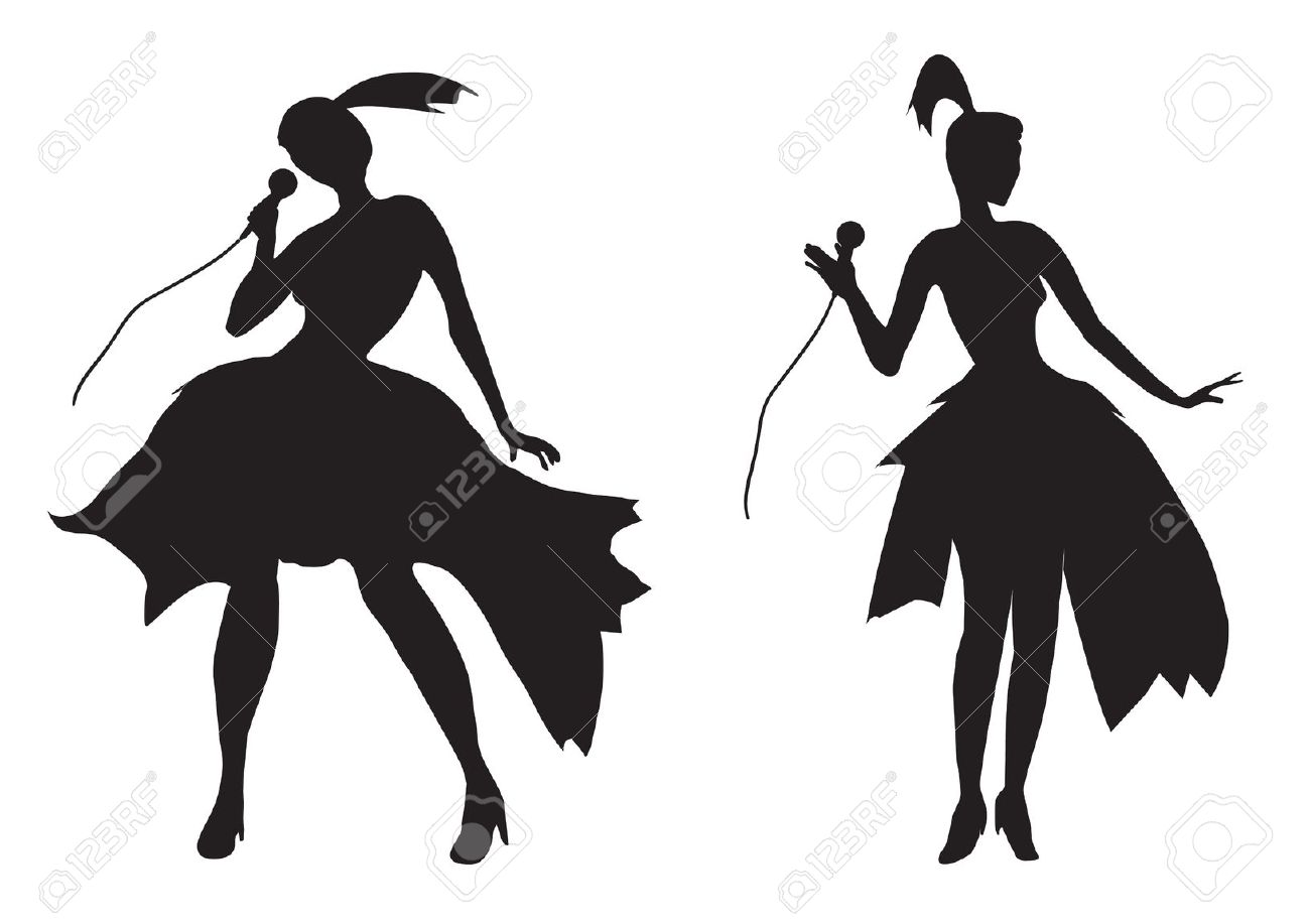 1300x917 Female Singer Silhouette Cliparts