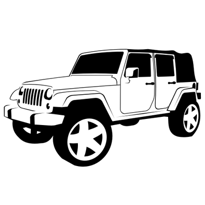 400x400 Jeep Clipart Black And White