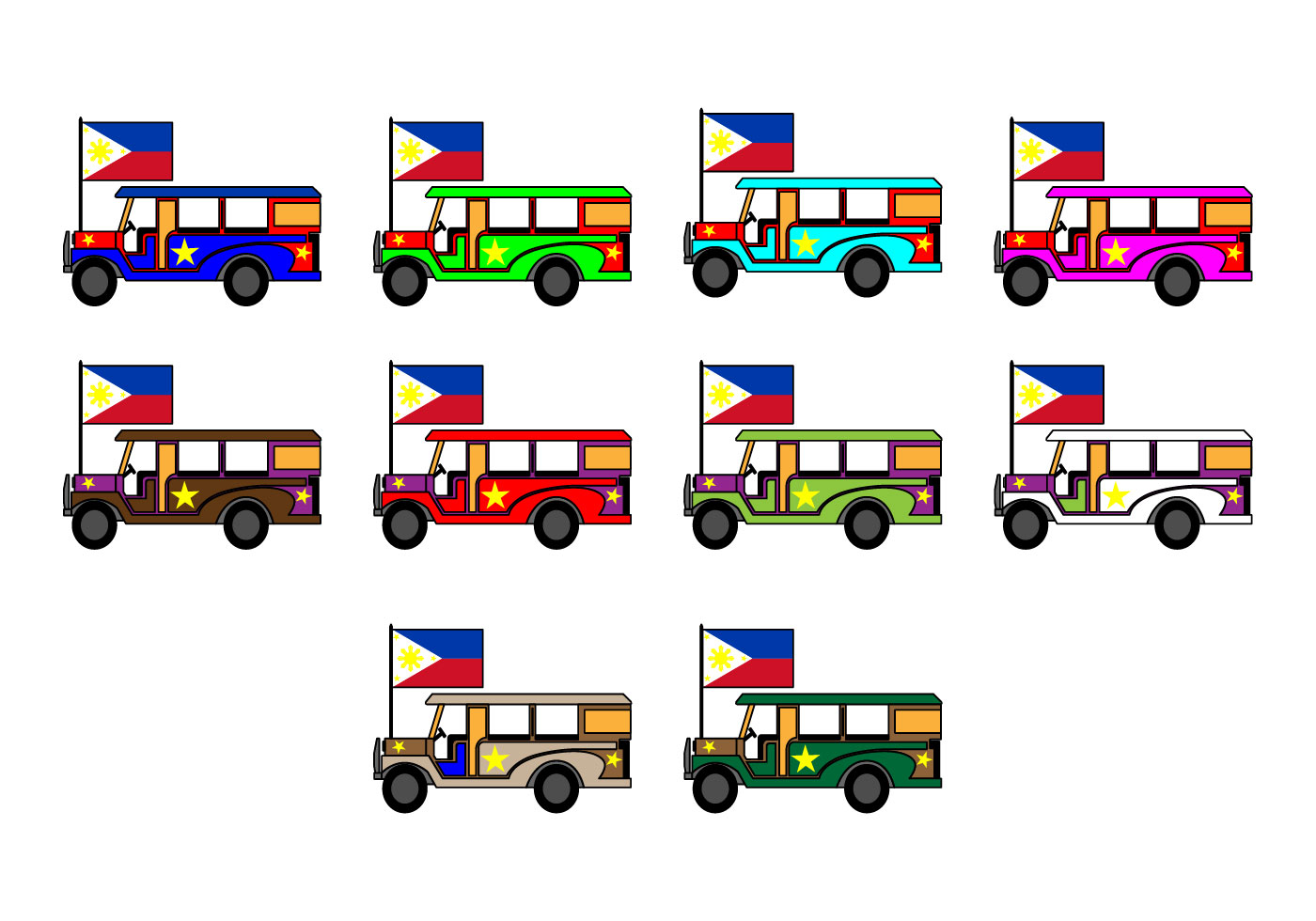 1400x980 Philippine Jeep Icon Vector