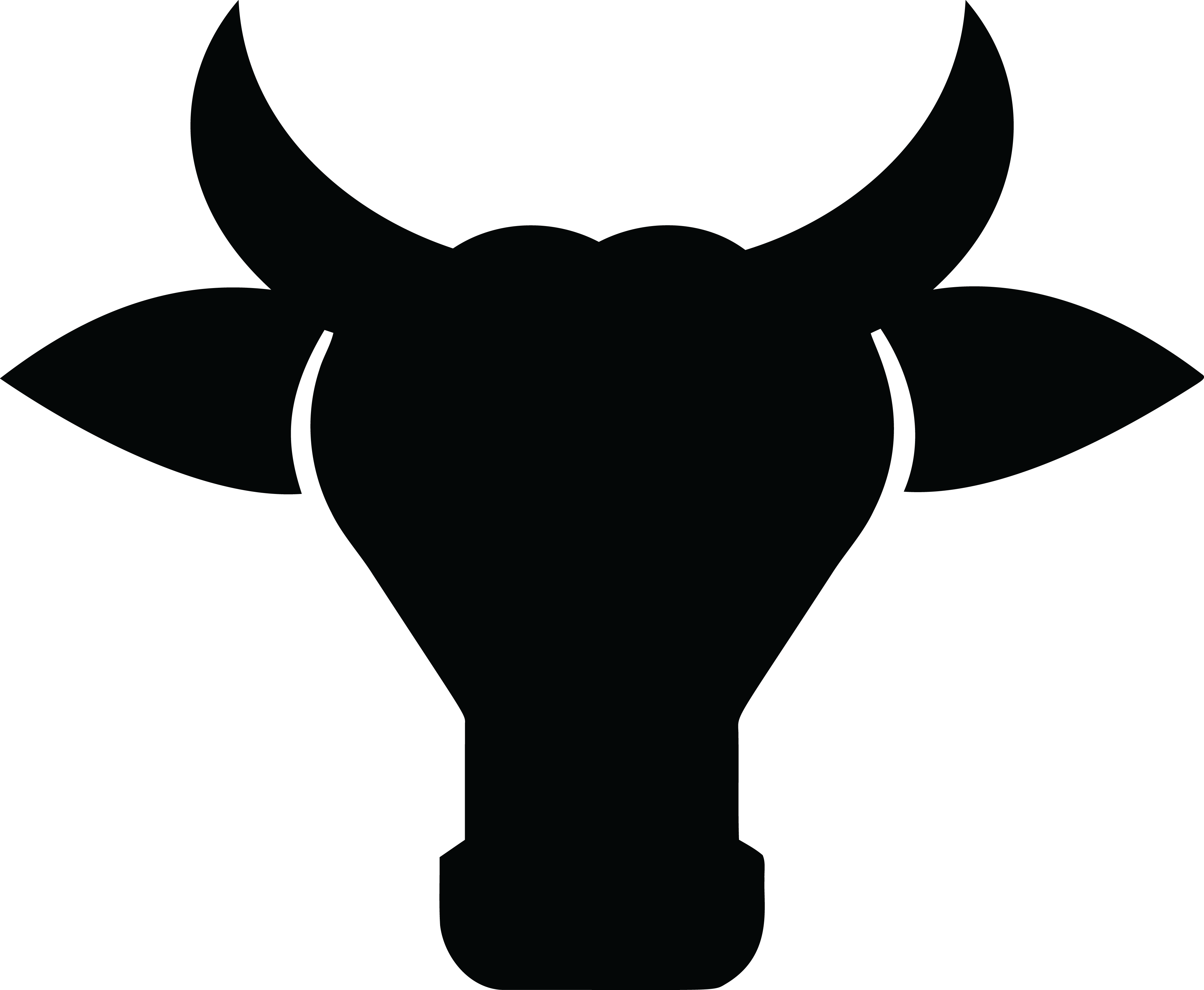 4000x3289 Free Clipart Of A Silhouetted Cow Head