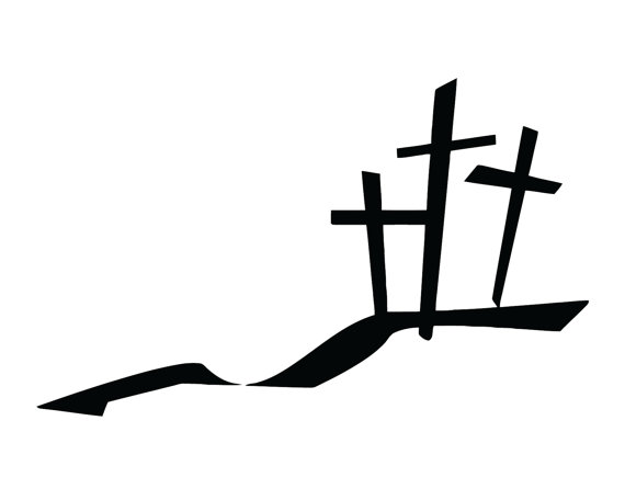 570x456 Three Crosses Decal 3 Crosses Sticker Christian 3 Cross