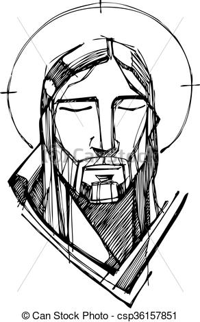 292x470 Hand Drawn Vector Illustration Or Drawing Of Jesus Christ