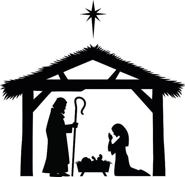 612x588 Mary, Joseph And Jesus Silhouette