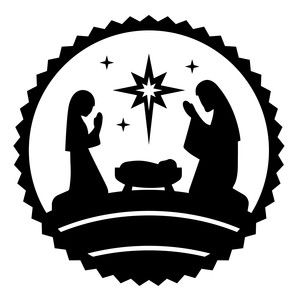 300x300 Nativity Circle Jesus Silhouette Design, Silhouettes And Store