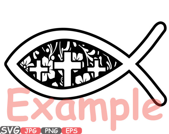 570x451 Jesus Fish Svg Silhouette Cutting Files Jesus Religious Jesus