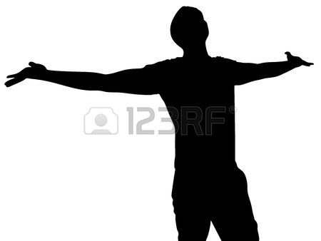 450x338 Arms Open On Hill Silohette Clipart