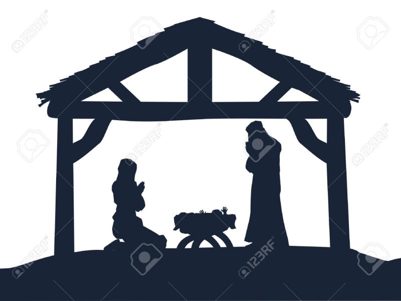 800x601 Baby Jesus Silhouette Clip Art
