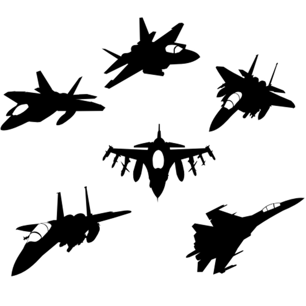 600x600 Jet Fighter Silhouettes 365vectors