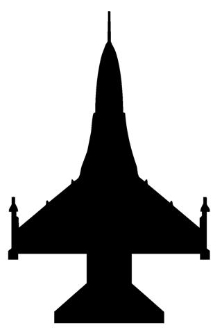 222x330 Fighter Jet Silhouette 2 Decal Sticker