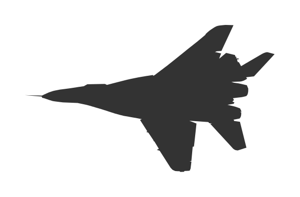 601x395 5 Fighter Plane Top View Silhouette Vector (Eps, Svg)