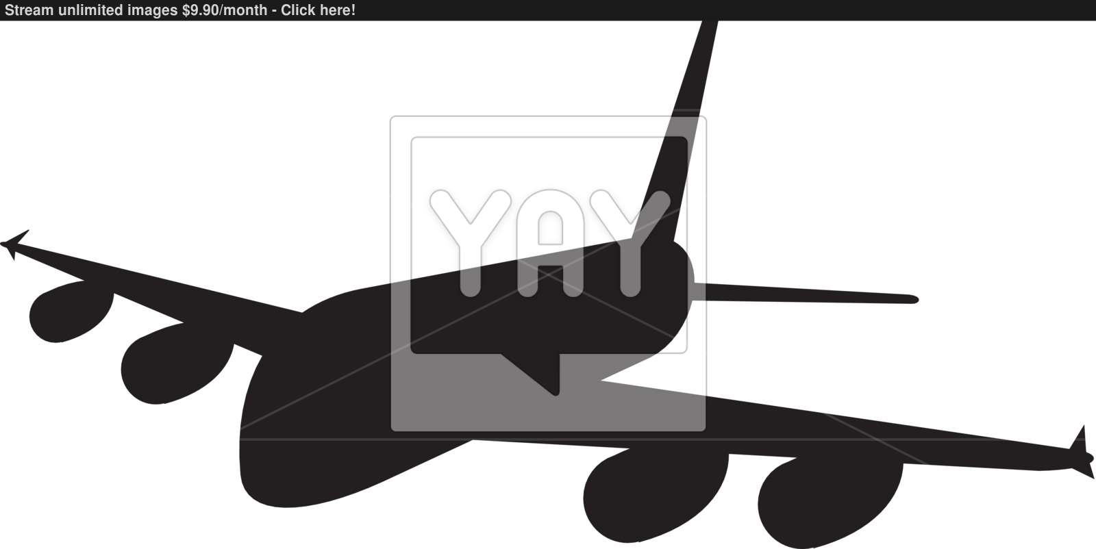 1600x802 Commercial Jet Plane Airline Silhouette Vector