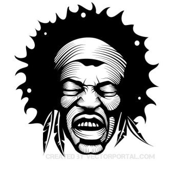 340x340 Jimi Hendrix Free Vector 123freevectors