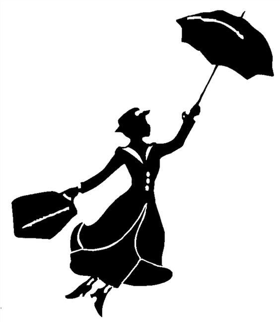 564x647 Mary Poppins Disney Silhouette
