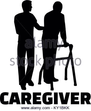 300x364 Silhouette Of A Male Caregiver With An Elderly Man And Job Titile