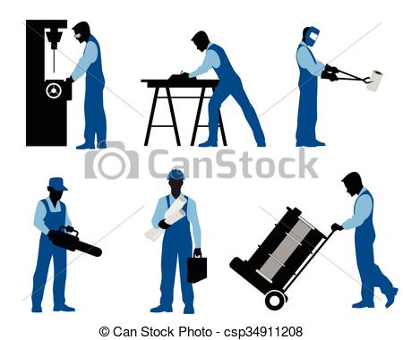 450x380 Vector Illustration Of A Six Professionals Silhouettes Vector