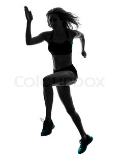 240x320 One Young Man Runner Jogger Running Jogging In Silhouette Isolated