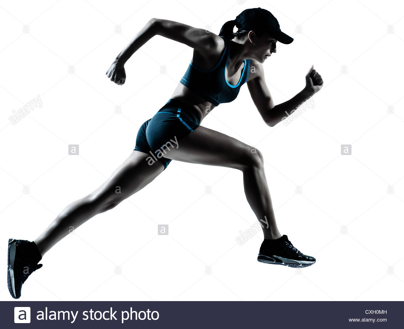 1300x1061 One Caucasian Woman Runner Jogger Running In Silhouette Studio