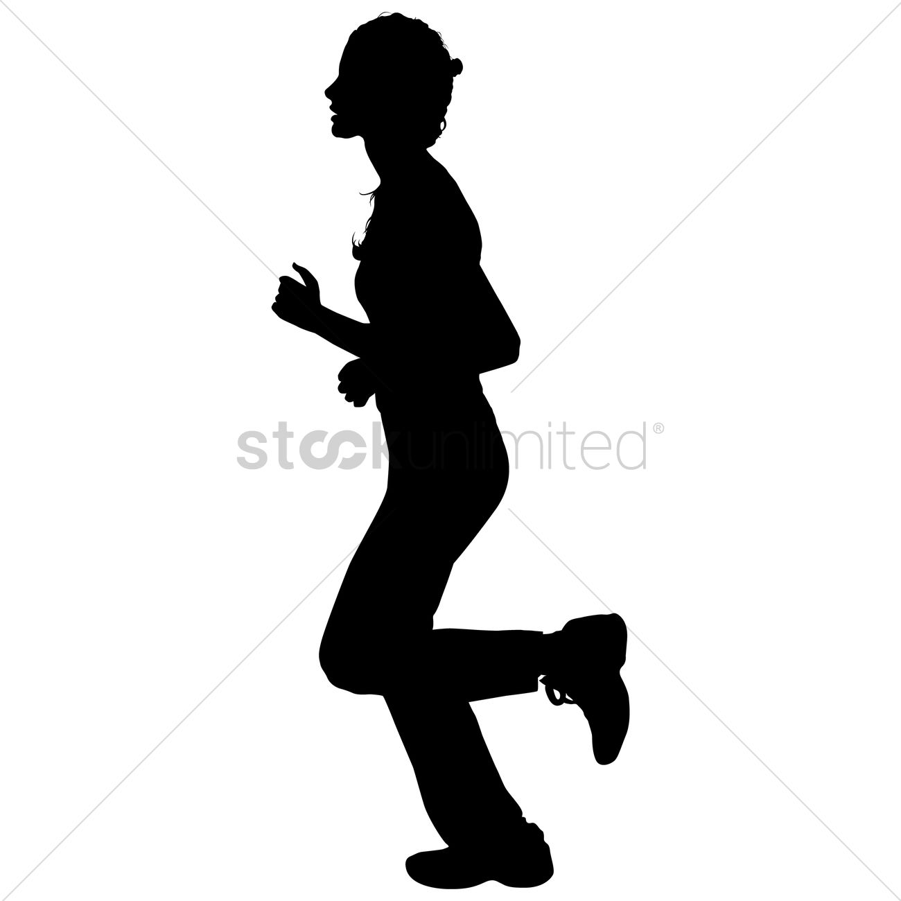1300x1300 Silhouette Of A Girl Jogging Vector Image