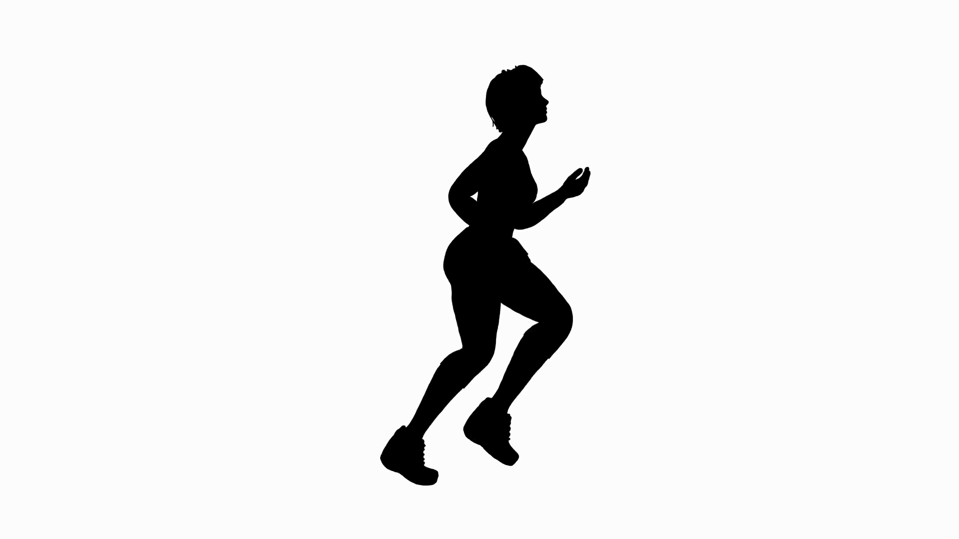 1920x1080 Animated Silhouette Of A Jogging Woman. Includes Alpha Channel