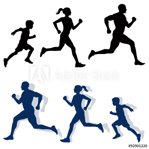 500x500 Family Jogging Silhouettes