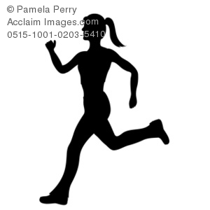 300x300 Art Illustration Of A Woman Jogging Silhouette