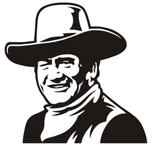 320x312 John Wayne V4 Decal Sticker
