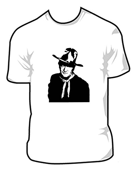 470x587 John Wayne Silhouette Photo T Shirt Iron