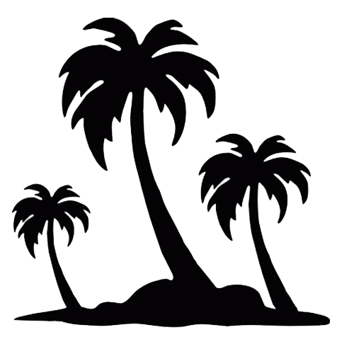 500x500 Palm Trees Die Cut Vinyl Decal Pv844 Cricut, Silhouettes