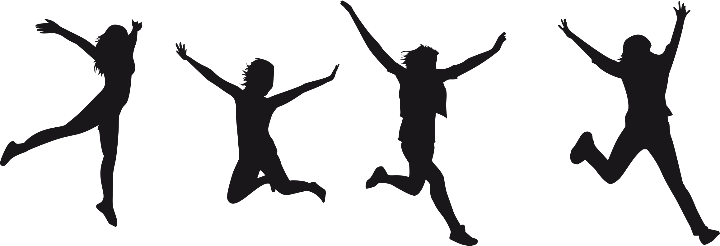 2314x792 Joy Jumping Silhouette 2 Icons Png