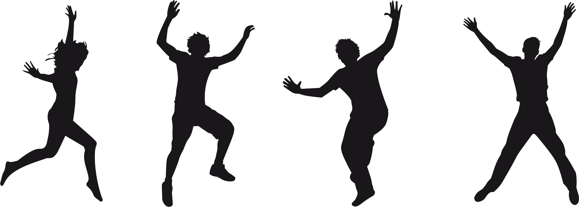 2276x814 Joy Jumping Silhouette 3 Icons Png