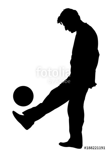 355x500 Juggling Trick With Ball Vector Silhouette Illustration. Sportsman