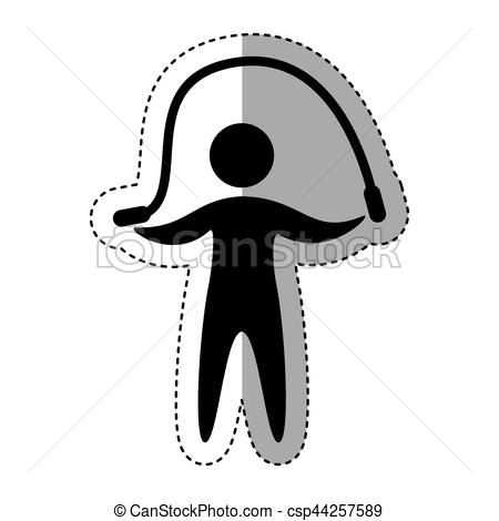 450x470 Jump Rope Athlete Silhouette Vector Illustration Design Vector