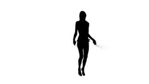 300x169 Silhouette Active Woman Using A Skipping Rope Stock Video Footage