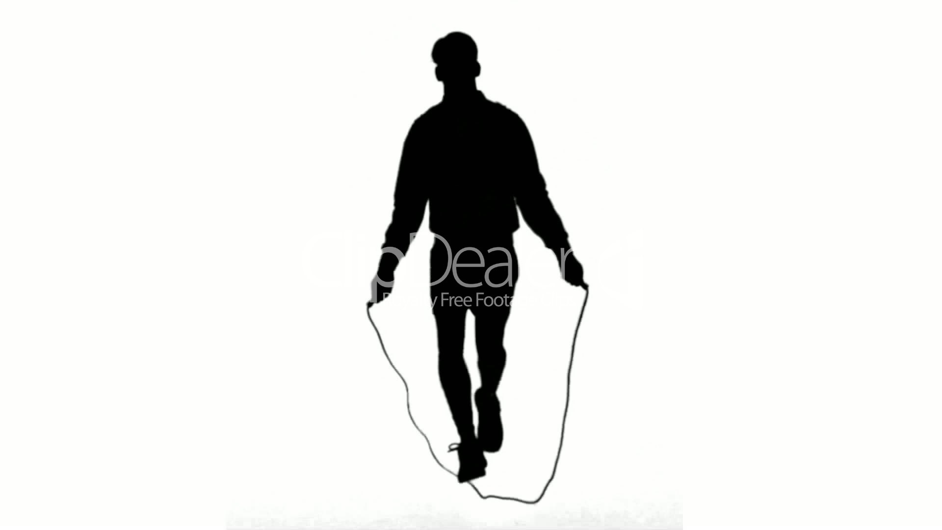 1920x1080 Silhouette Of A Man Working Out With A Rope On White Background