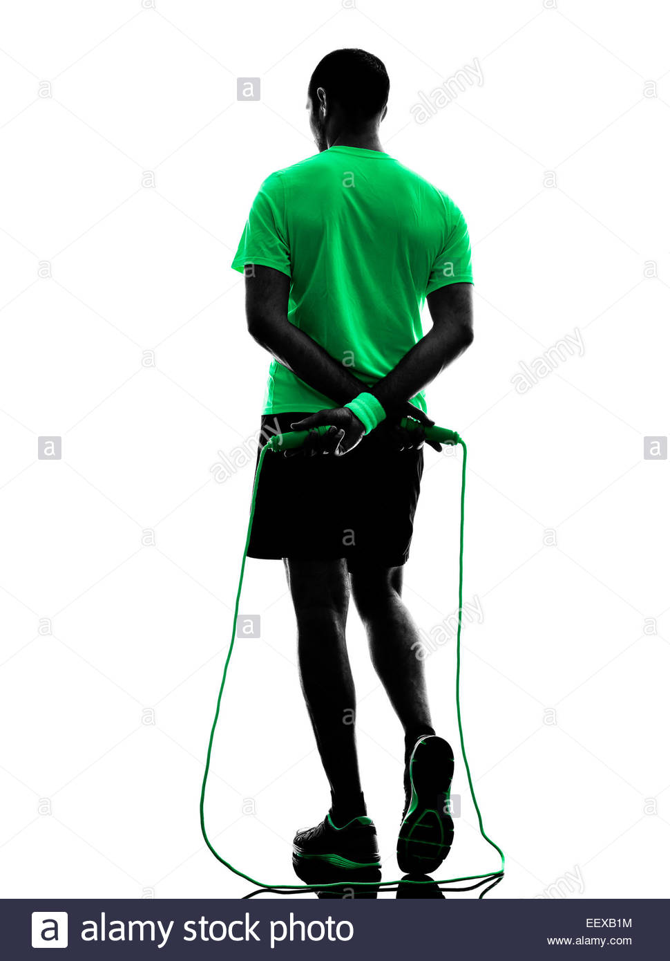 970x1390e Man Exercising Jumping Rope Fitness In Silhouette Isolated