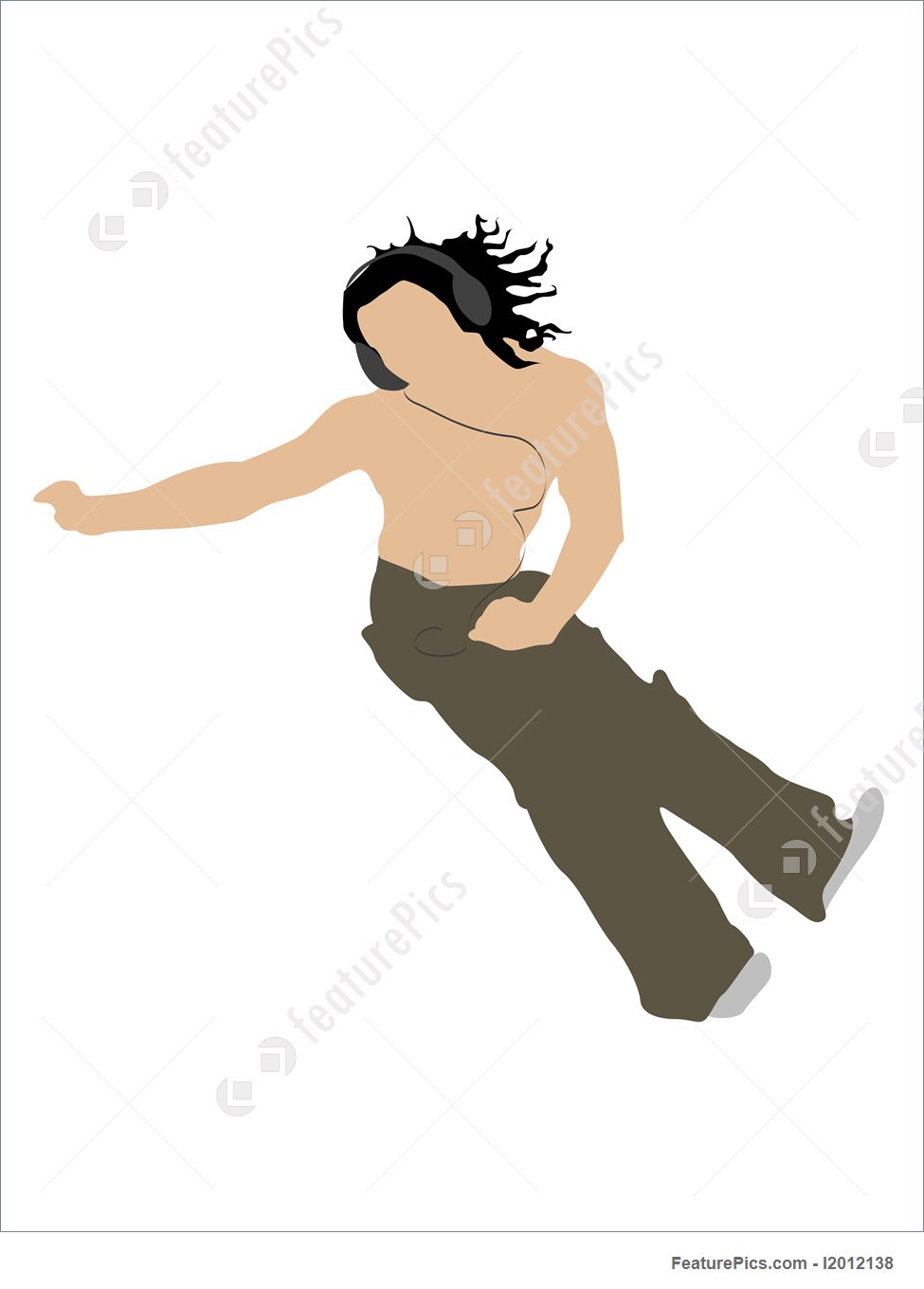 975x1360 Silhouettes And Outlines Jumping Cool Dancer