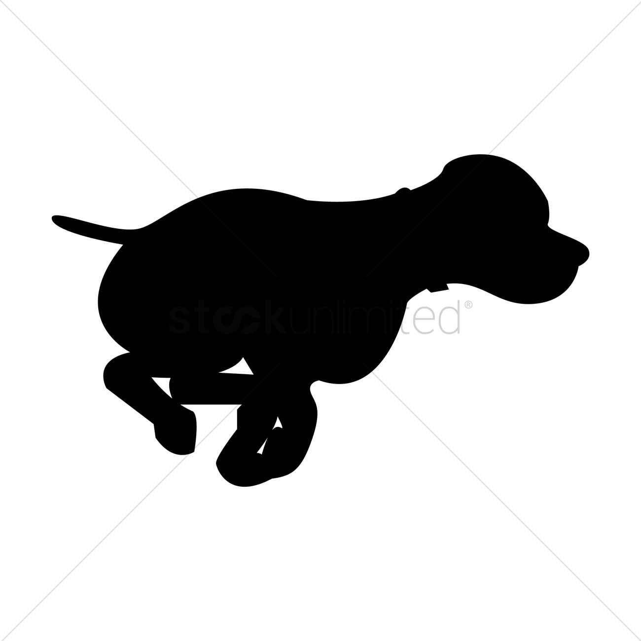 1300x1300 Silhouette Of Dog Jumping Vector Image