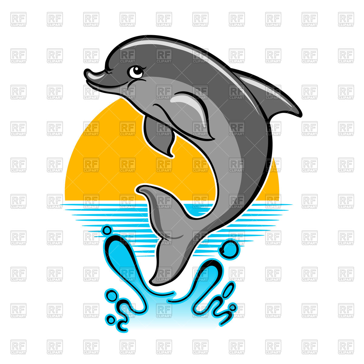 1200x1200 Jumping Dolphin And A Splash Of Water Against Sunset Royalty Free
